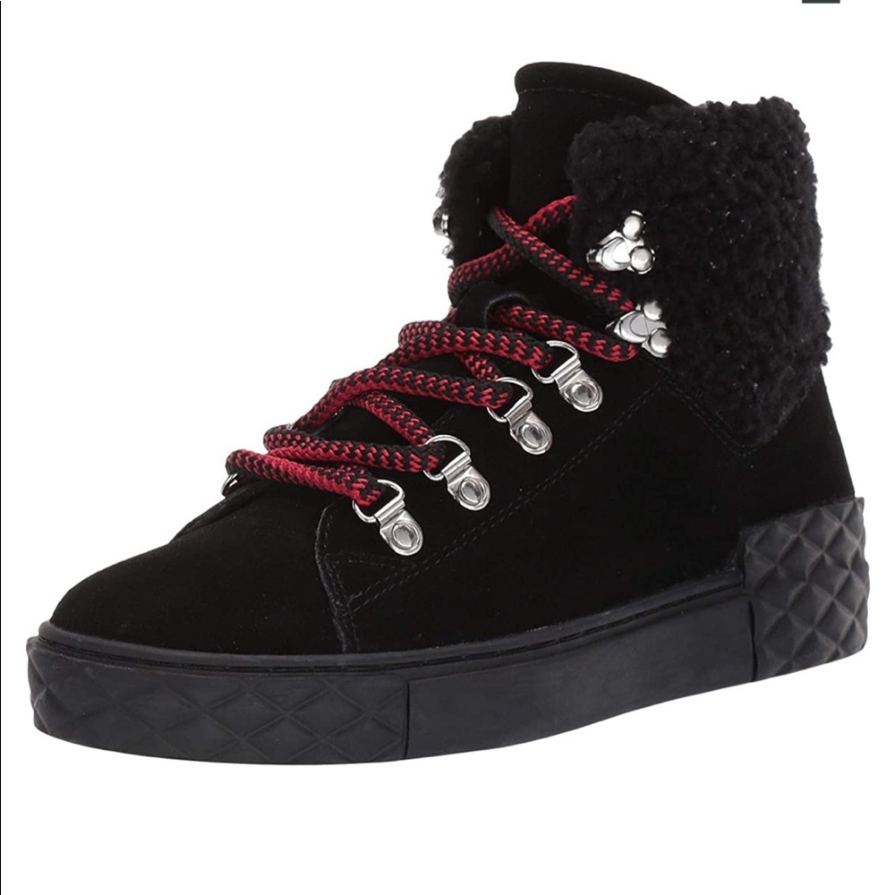 Marc Fisher Davie Black Boots with red laces
